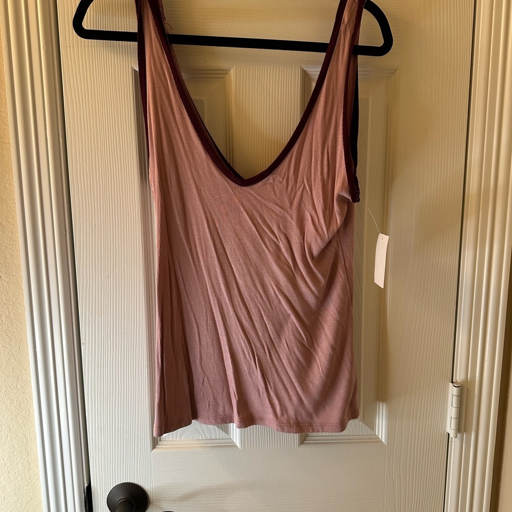 Project Social T Dusty Pink V-Neck Tank